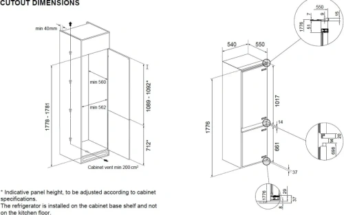 Встраиваемый холодильник Bertazzoni REF603BBNPTC фото 5