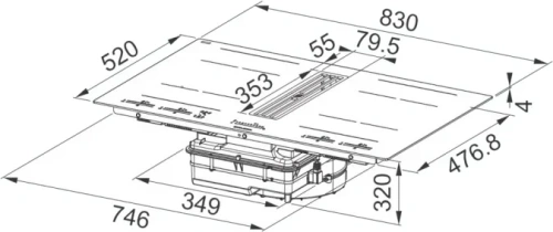 Варочная панель со встроенной вытяжкой Faber Galileo Bold F830 фото 5