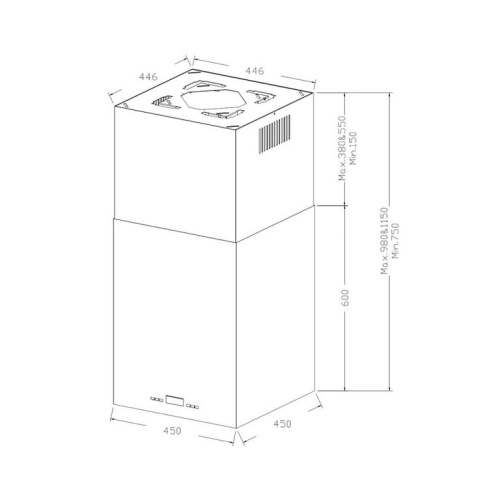 Островная вытяжка Korting KHA 45970 N Cube фото 3