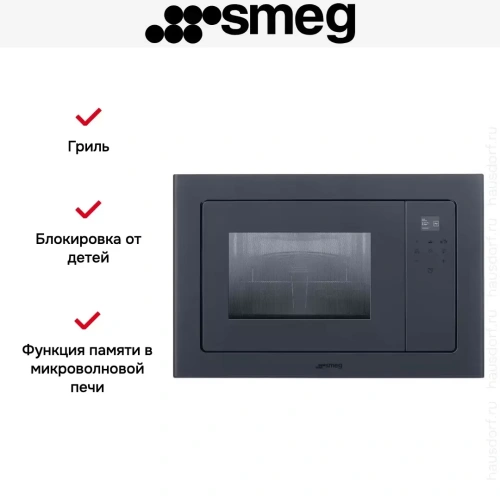 Встраиваемая микроволновая печь Smeg FMI120G фото 5