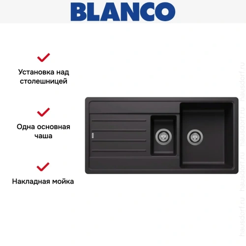 Мойка BLANCO LEGRA 6 S Silgranit черный фото 8