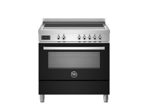 Варочный центр Bertazzoni, 5 индукционных зон, многофункциональный электрический шкаф, 90 см, черный Черный глянец