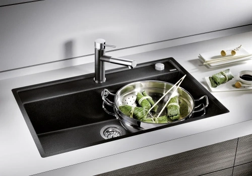 Мойка BLANCO DALAGO 8 Silgranit черный, клапан-автомат фото 2