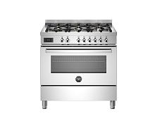 Варочный центр Bertazzoni, 6 газовых конфорок и многофункциональный электрический шкаф, 90 см, нержавеющая сталь Нержавеющая сталь