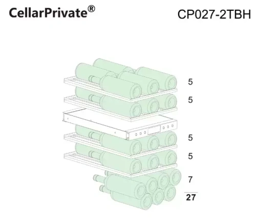 Встраиваемый под столешницу винный шкаф CellarPrivate CP027-2TBH фото 11