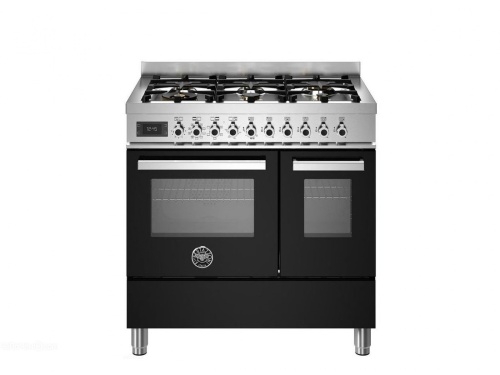 Варочный центр Bertazzoni, 6 газовых конфорок, два многофункциональных электрических шкафа, 90 см, черный Черный