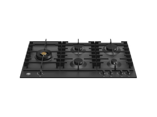 Встраиваемая газовая варочная панель Bertazzoni, конфорка dual wok сбоку, 90 см, черный матовый Черный матовый фото 2