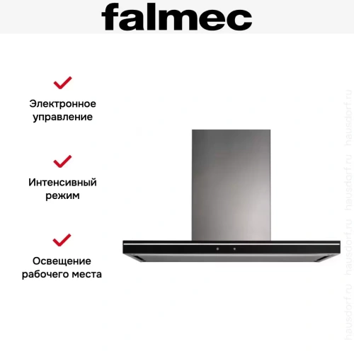 Вытяжка Falmec SILENCE LUMINA NRS 90 INOX VETRO NERO (800) фото 3