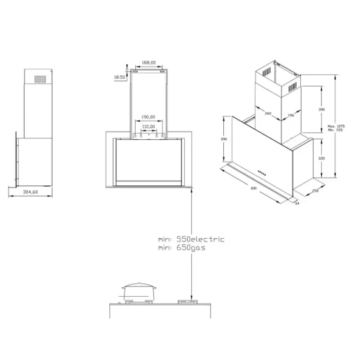Вертикальная вытяжка Korting KHC 65330 GN фото 4