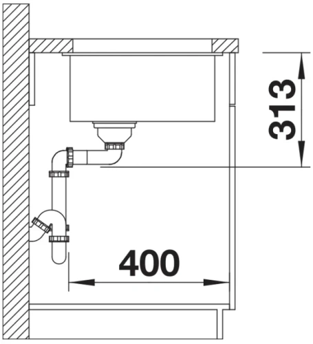 Мойка BLANCO SUBLINE 400-U Silgranit вулканический серый фото 7