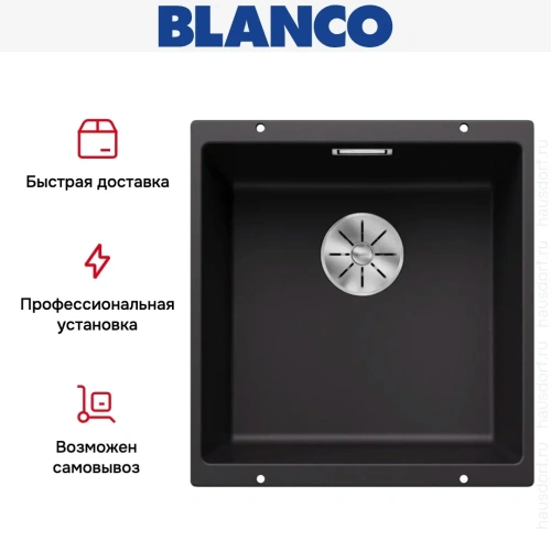 Мойка BLANCO SUBLINE 400-U Silgranit черный фото 12