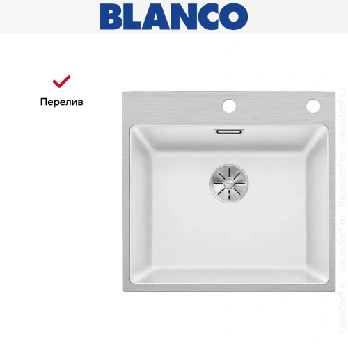 Мойка Blanco SUBLINE 500-IF/A клапан-автомат InFino® белый фото 5