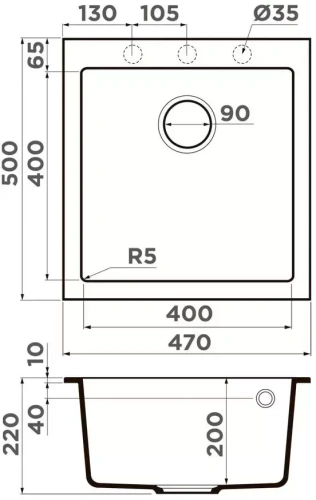Мойка Omoikiri BOSEN 47-BL фото 3