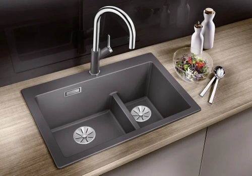 Мойка BLANCO PLEON 6 Split Silgranit черный фото 2