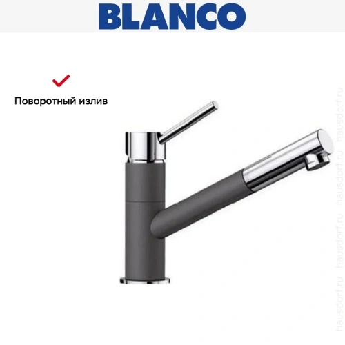 Смеситель Blanco KANO-S SILGRANIT антрацит 525038 фото 5