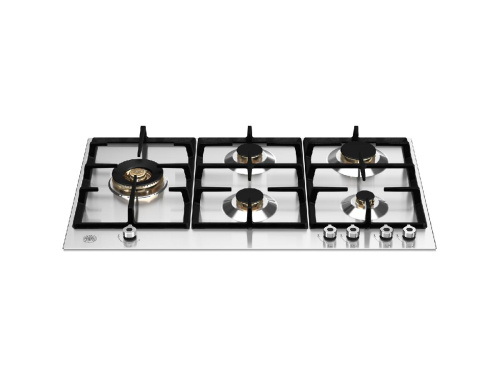 Встраиваемая газовая варочная панель Bertazzoni, конфорка dual wok сбоку, 90 см, нержавеющая сталь Нержавеющая сталь фото 2