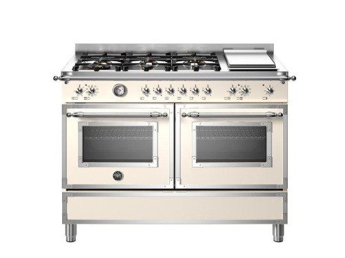 Варочный центр Bertazzoni, 6 газовых конфорок, два многофункциональных электрических шкафа, Heritage, 120 см, слоновая кость Слоновая кость фото 2