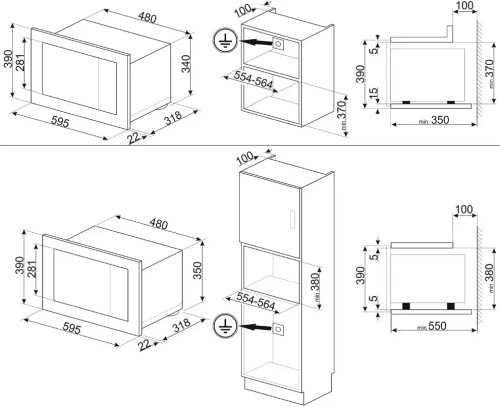 Встраиваемая микроволновая печь Smeg FMI120G фото 4