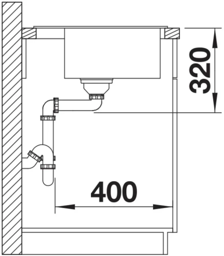 Мойка BLANCO DALAGO 45 Silgranit черный, клапан-автомат фото 7