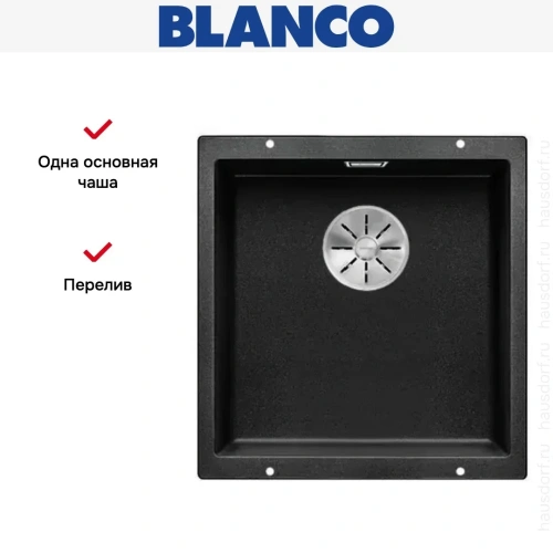 Мойка Blanco SUBLINE 400-U SILGRANIT отводная арматура InFino® антрацит фото 4