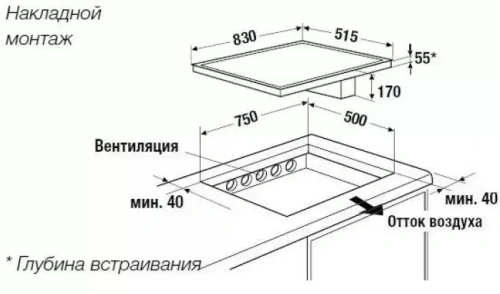 Индукционная варочная панель с вытяжкой Kuppersbusch KMI 8500.0 SR Silver Chrome фото 4