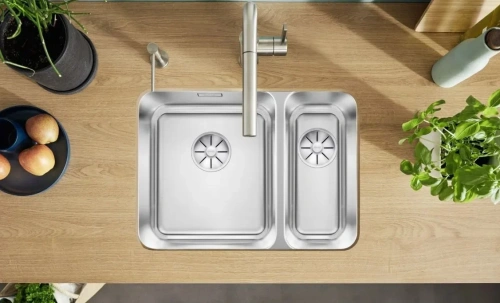 Мойка BLANCO SOLIS 340/180-U нержавеющая сталь, чаша слева фото 2