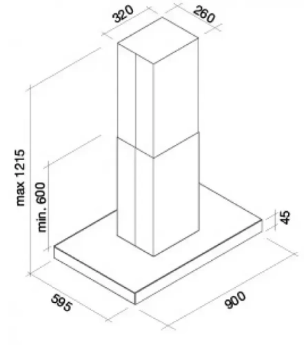 Вытяжка Falmec Luce 90 Glass Black island фото 2