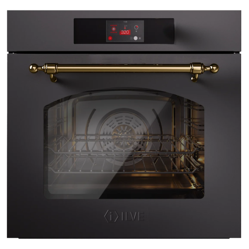 Духовой шкаф ILVE Nostalgie OV601NT3/MGG матовый графит (фурн. латунь) Духовой шкаф ILVE Nostalgie OV601NT3/MGG матовый графит (фурн. латунь)