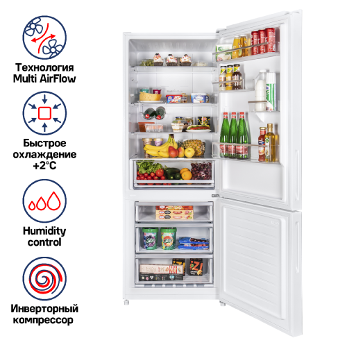 Холодильник с инвертором MAUNFELD MFF1857NFW фото 2