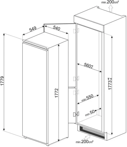 Встраиваемая морозильная камера Smeg S8F174NE фото 4