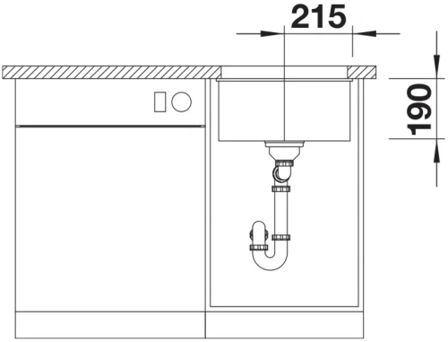 Мойка BLANCO SUBLINE 400-U Silgranit вулканический серый фото 8