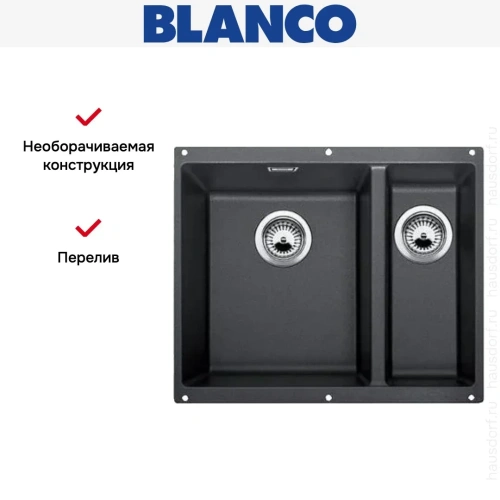 Мойка Blanco ROTAN 340/160-U Silgranit антрацит фото 4
