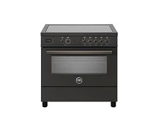 Варочный центр Bertazzoni, 5 индукционных зон, многофункциональный электрический шкаф, 90 см, карбонио Карбонио