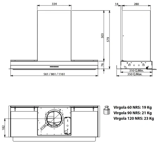 Встраиваемая вытяжка Falmec VIRGOLA TOUCH NRS 90 фото 2