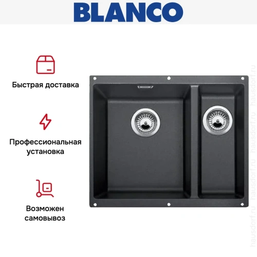 Мойка Blanco ROTAN 340/160-U Silgranit антрацит фото 5
