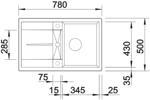 Мойка BLANCO METRA 45 S Silgranit антрацит фото 3