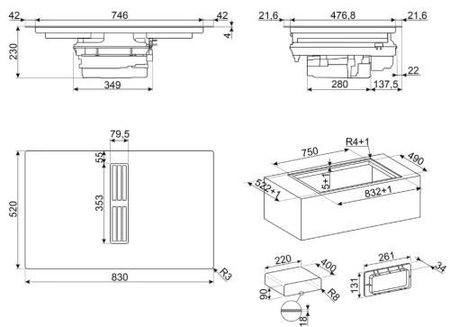 Варочная панель со встроенной вытяжкой Smeg HOBD482D2 фото 2