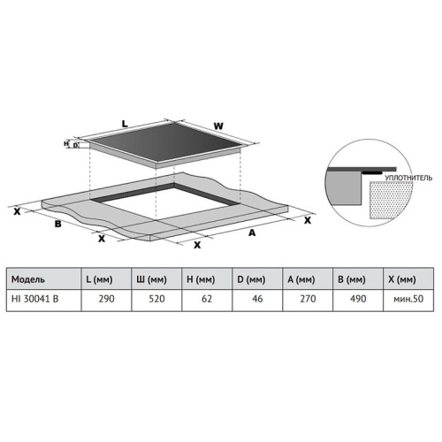 Индукционная варочная панель Korting HI 30041 B фото 2