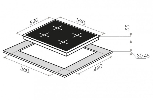 Индукционная варочная панель Maunfeld EVI.594.FL2(S)-GR фото 6