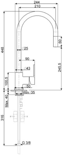 Смеситель Smeg MID2CR фото 3