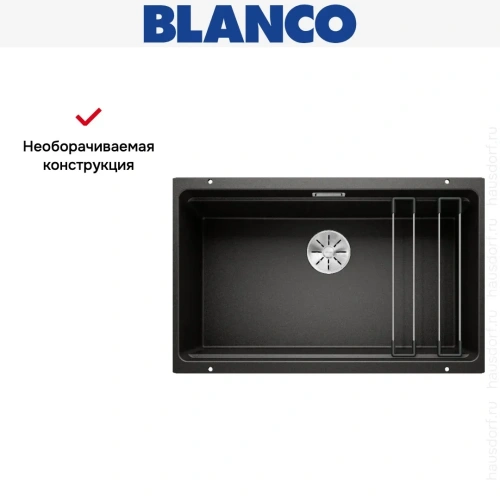 Мойка Blanco Etagon 700-U Silgranit черный клапан-автомат InFino 525891 фото 12