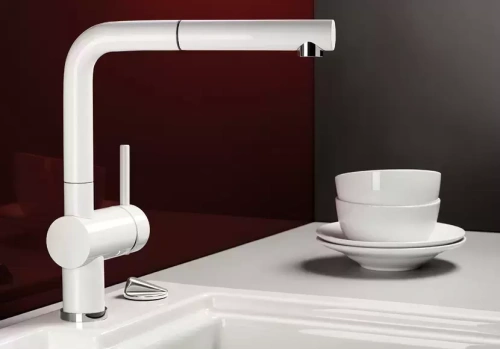 Смеситель Blanco Linus-S керамика глянцевый белый фото 3