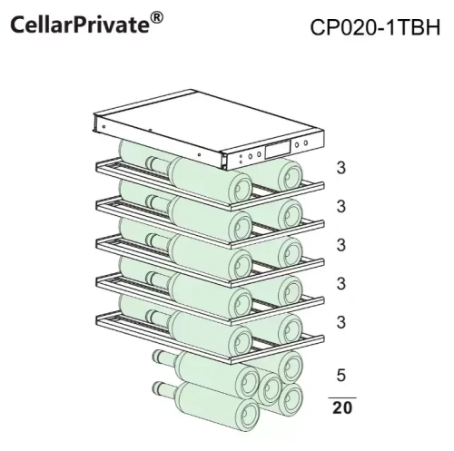 Встраиваемый под столешницу винный шкаф CellarPrivate CP020-1TBH фото 6