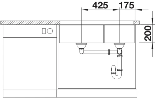 Мойка BLANCO SUBLINE 480/320-U Silgranit антрацит фото 5