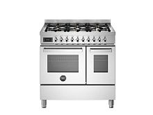 Варочный центр Bertazzoni, 6 газовых конфорок, два многофункциональных электрических шкафа, 90 см, нержавеющая сталь Нержавеющая сталь