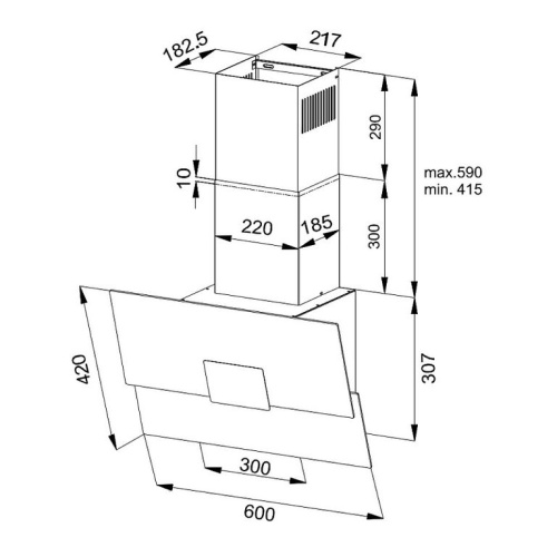 Наклонная вытяжка Korting KHC 66373 BXGN фото 4