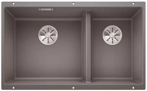 Мойка Blanco SUBLINE 430/270-U с отводной арматурой InFino® алюметаллик