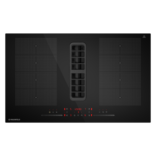 Индукционная варочная панель с интегрированной вытяжкой, объединением зон Bridge Induction MAUNFELD MIHC834SF2BK