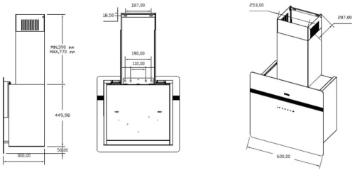 Вертикальная вытяжка Korting KHC 69131 GXW фото 4