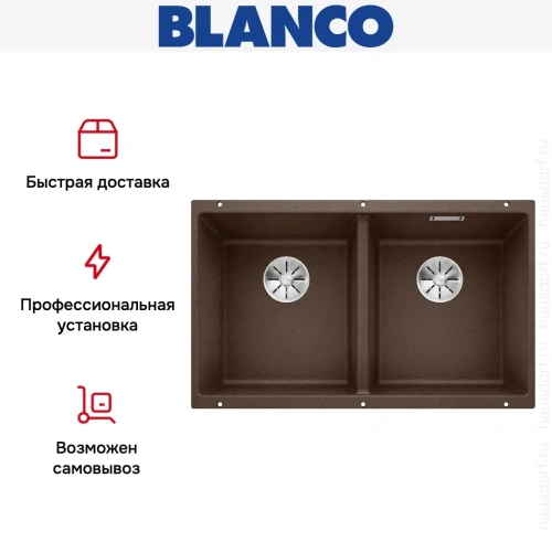 Мойка BLANCO SUBLINE 350/350-U Silgranit кофе фото 10